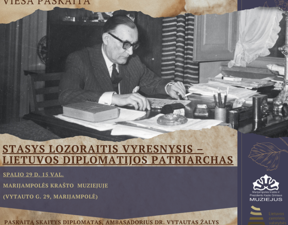 Paskaita „Stasys Lozoraitis vyresnysis – Lietuvos diplomatijos patriarchas“